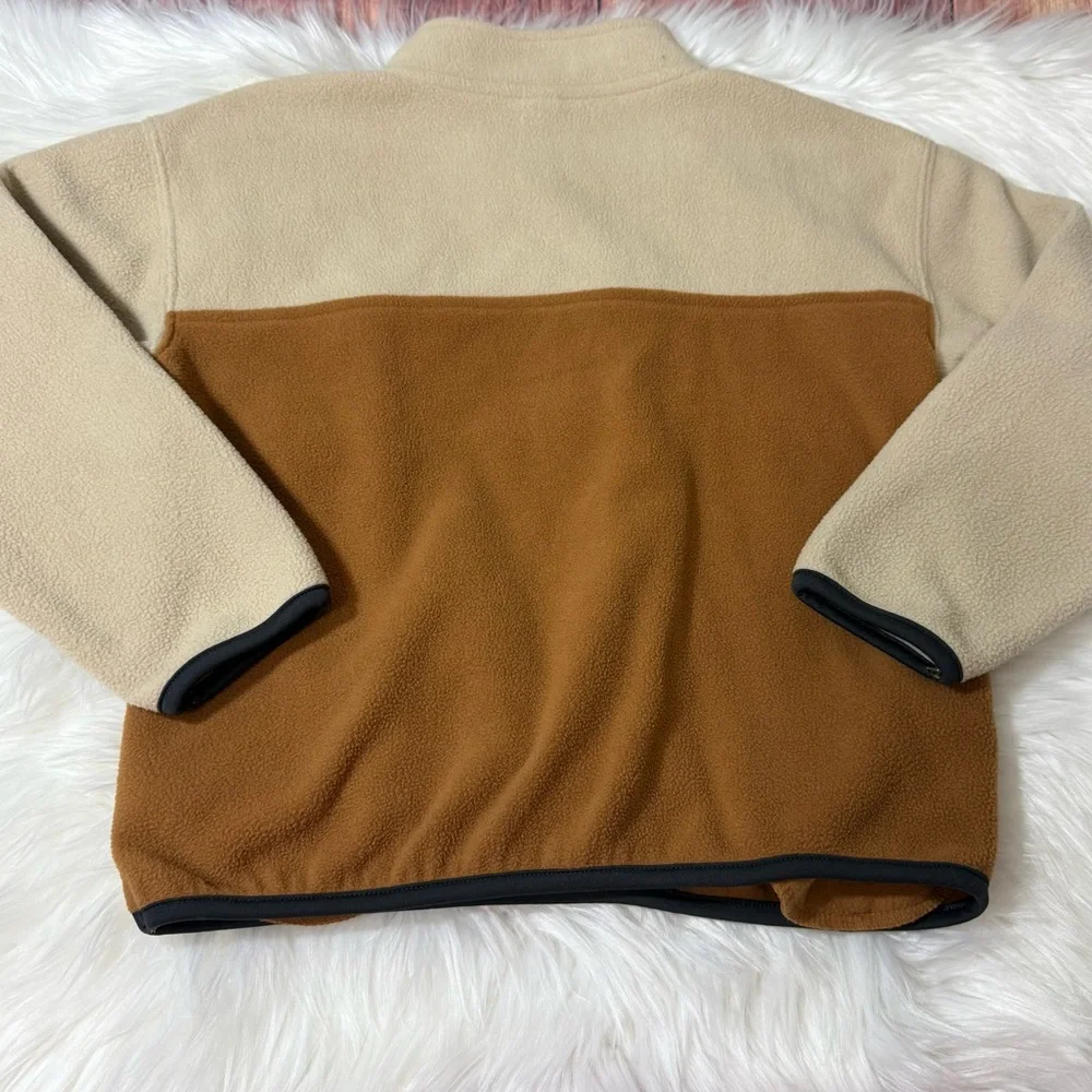 Old Navy Youth Boy Size Small (6/7) Tan and Cream Micro Fleece Pullover